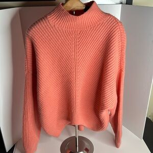 Express Sweater Womens Small peach Knit Mock Neck Long Sleeve Classic Preppy